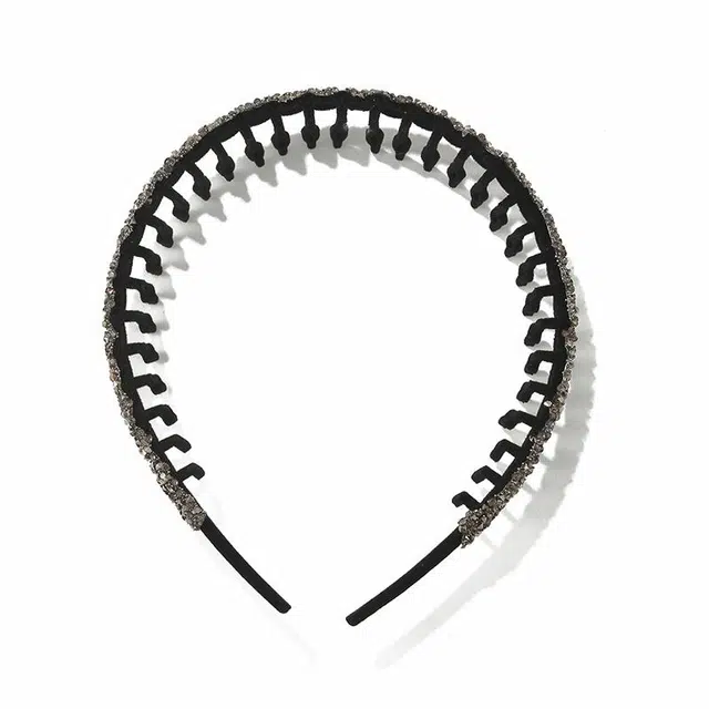 如花梦 满钻夹子发夹洗脸丝绒网红碎发头箍 植绒 发箍 女款