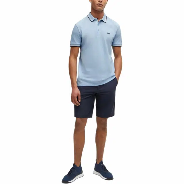 HUGO BOSS Polo Van Biologische Katoen Met Contrasterende Logodetails LogoPolo