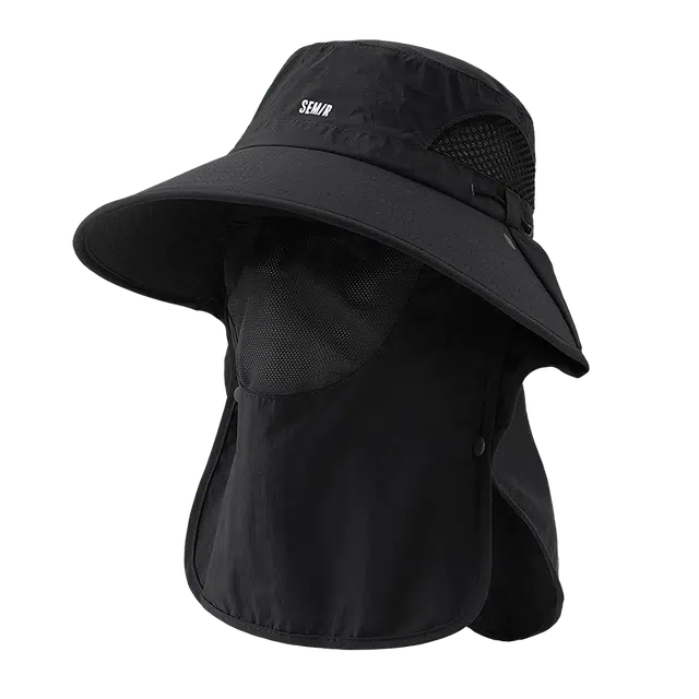 森马 户外面罩护颈渔夫帽防紫外线遮阳帽露营徒步钓鱼登山帽子 锦纶 防晒帽 男女同款情侣款