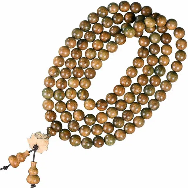 鶄鲤 莲花佛珠念珠文玩 绿檀 手串 男女同款情侣款