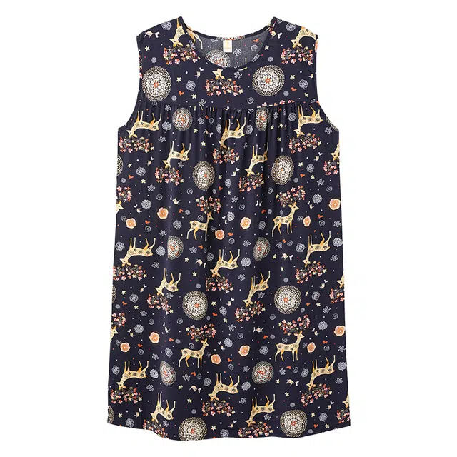 莫代尔 宽松舒适亲肤无袖简约时尚百搭轻柔细腻可外穿夏季睡裙 女款 深紫色