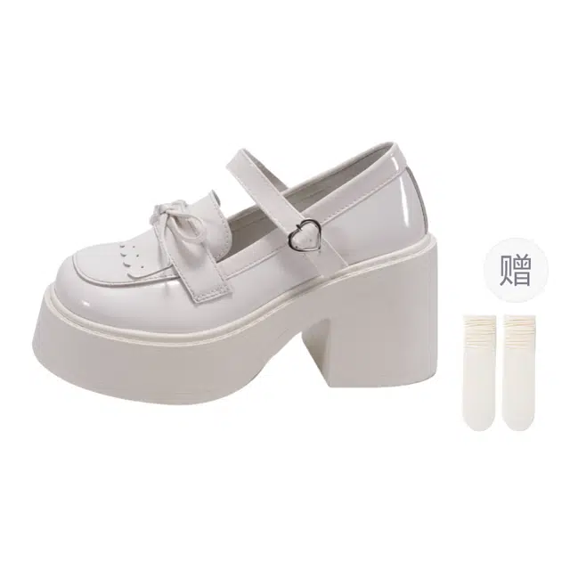 小鹿米利 合成革 仙女风蝴蝶结 玛丽珍鞋 女款