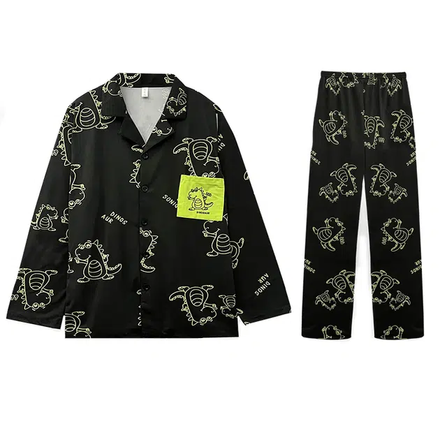 俏霓桐 卡通开衫休闲舒适可外穿家居服睡衣套装 男款 图色