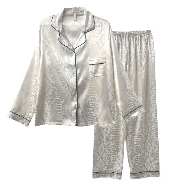 俏霓桐 简约轻奢高级感时尚凉感家居服可外穿睡衣套装 女款 图色