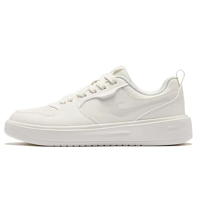 鸿星尔克 天青舒适 潮流百搭 防滑耐磨透气 低帮 板鞋 女款 微晶白