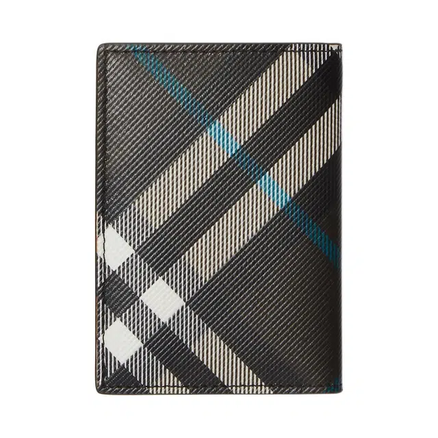 Burberry Check Folded Card Holder Black