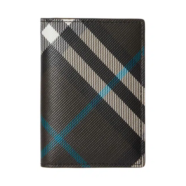 Burberry Check Folded Card Holder Black