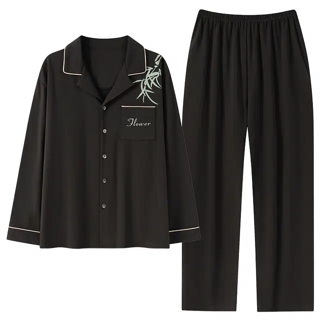 俏霓桐 时尚高级感简约轻奢家居服柔软舒适可外穿睡衣套装 男款 图色