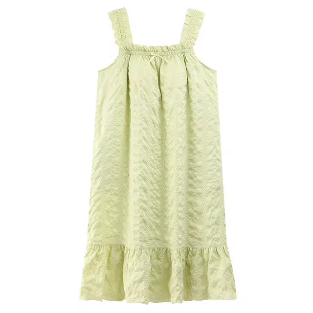 乐姿韵 带胸垫亲肤柔软简约纯色时尚无袖吊带睡裙 女款 图片色