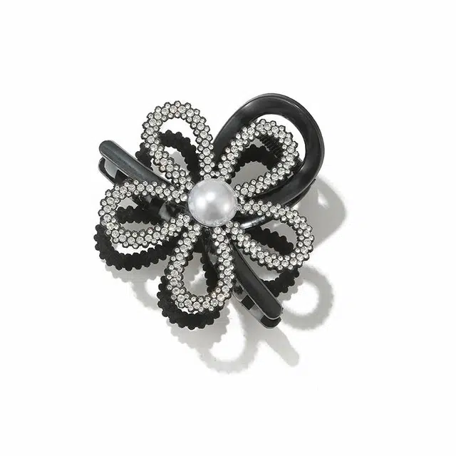 如花梦 精致闪钻镂空花朵高级感 亚克力 发夹 女款