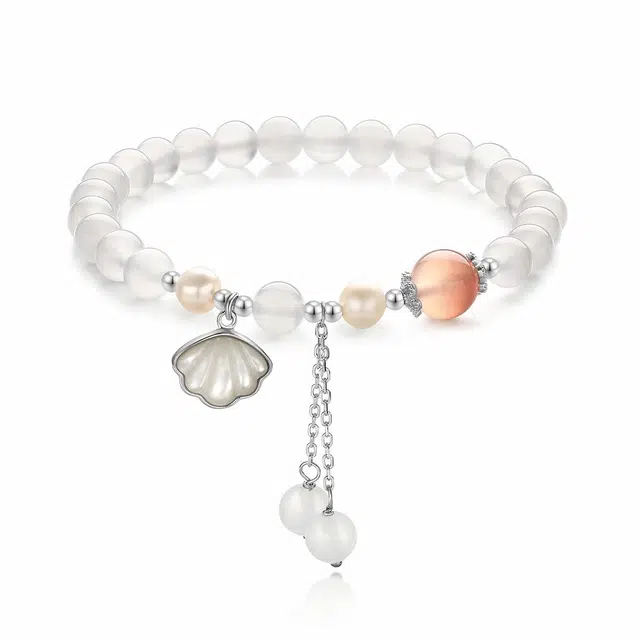 梦金园 新中式拾贝小众国风 玉髓 玉石手链 女款