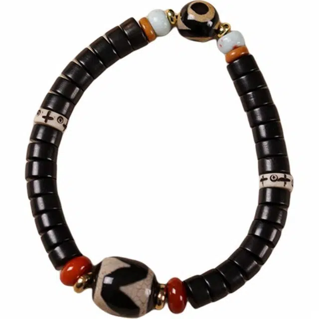 琉堇 国风 青山有思 白鹤忘机好运新中式百搭小众设计时尚精致前程似锦节节高升转运珠复古氛围感礼盒#好运 黑檀 手串 男女同款情侣款