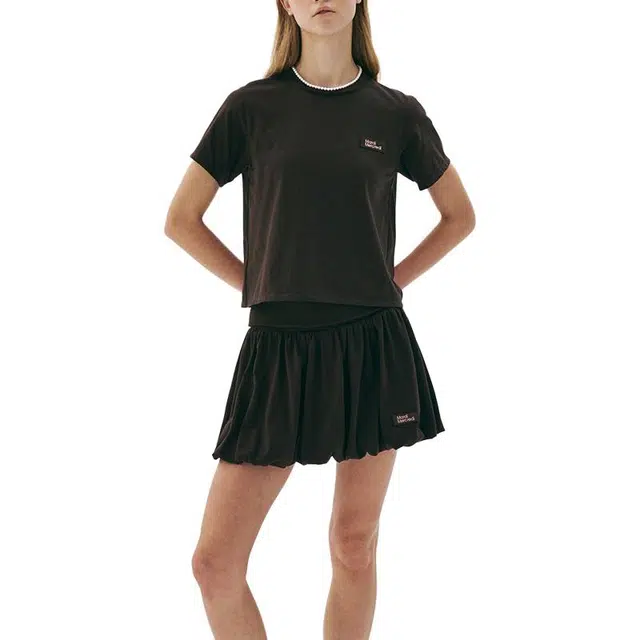 MARDI MERCREDI SS25 VOLUME MINI SKIRT_BROWN