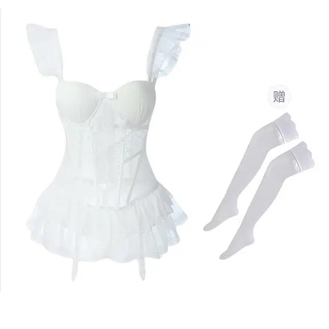 秀黛 小胸聚拢性感网纱带胸垫时尚舒适无袖睡裙 女款