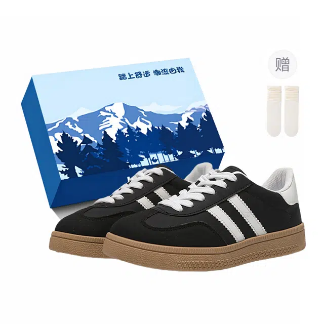 小鹿米利 合成革 复古厚底百搭休闲小众 防滑耐磨 低帮 板鞋 女