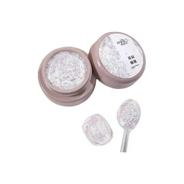 恩妮诗  恩妮诗固态云锦欧泊粉新款美甲肌理感幻彩立体造型胶