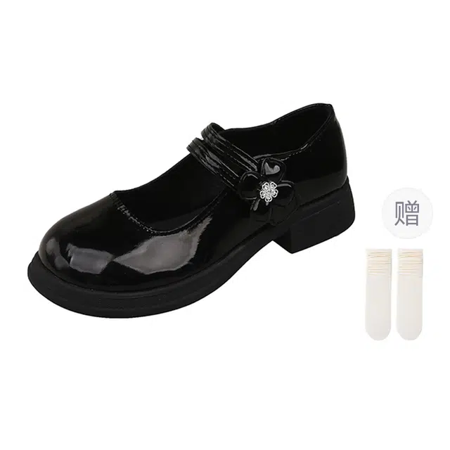 小鹿米利 合成革 小众英伦韩版仙女风 方跟 玛丽珍鞋 女