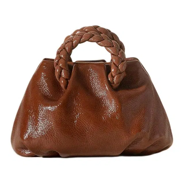 Hereu Small Lambskin Shoulder Bag Cocoa
