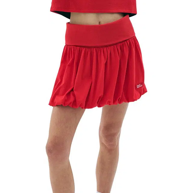 MARDI MERCREDI SS25 VOLUME MINI SKIRT_RED