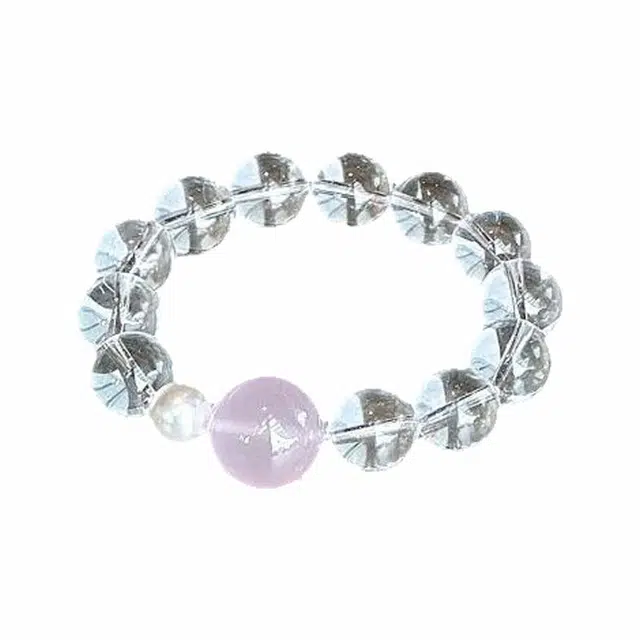 龙弗 【能量之王】提升专注净化心灵圆圆满满顺顺利利少女心新中式圆珠 白水晶 手串 女款