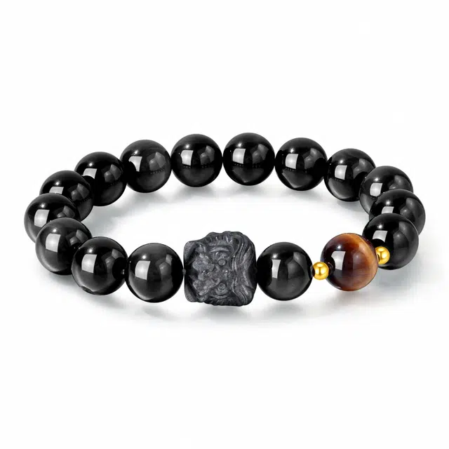 【狮来运转】 京华录 国潮瑞兽醒狮新中式招财时尚简约百搭#好运 黑檀 木作手串 男女同款情侣款
