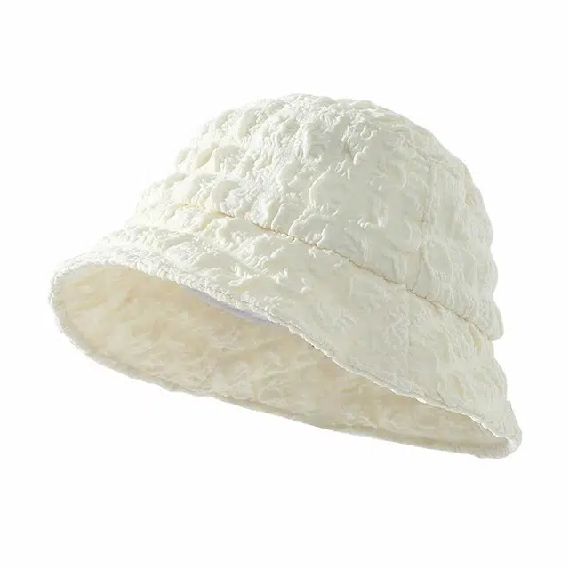 浪莎 帽子女春夏小众设计褶皱泡泡盆帽宽帽檐遮脸素颜户外出行遮阳百搭显脸小时尚潮流百搭 轻薄款 渔夫帽 女款