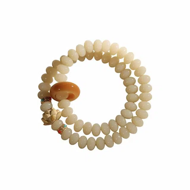 京华录 复古新中式国风好运莲莲幻雪双圈文玩叠戴 好运礼转运礼盒#好运 菩提根 手串 男女同款情侣款