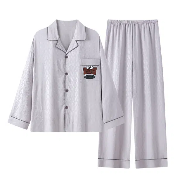 俏霓桐 简约高级感可爱卡通舒适可外穿家居服睡衣套装 男款 图色