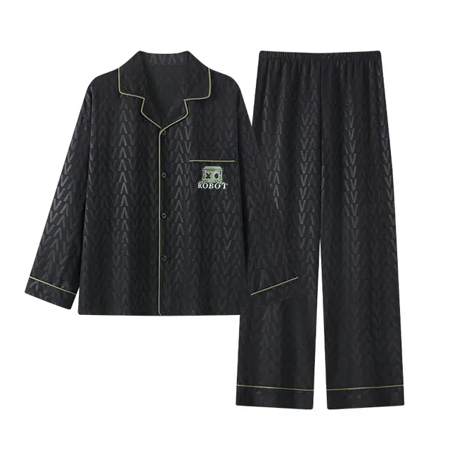 俏霓桐 简约卡通可爱舒适可外穿家居服睡衣套装 男款 图色