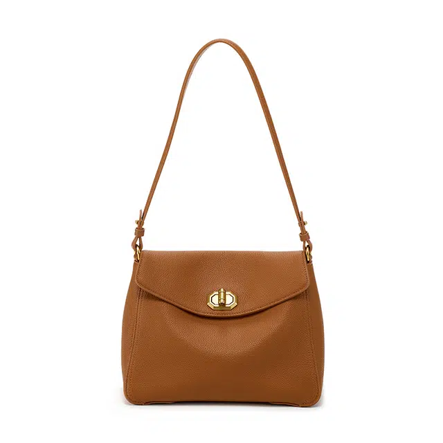 西木汀 追寻 小众高级感时尚简约百搭通勤 牛皮 腋下包单肩包 女款 焦糖色