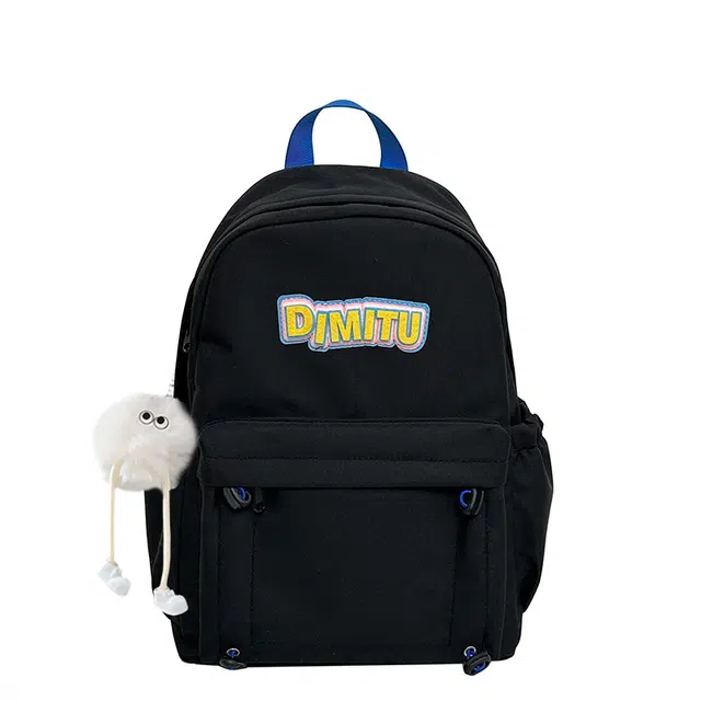 草丛喵喵喵 休闲时尚百搭简约潮流小清新学院风日常通勤背包 尼龙 双肩包 常规 男女同款情侣款 多色