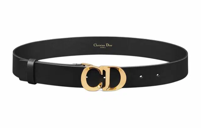 DIOR CD Smooth Buckle Belt Black 2CM