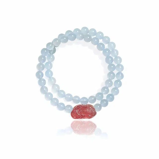 克兰茜 招财纳福 八方来财貔貅 国潮复古新中式精致优雅 小众设计本命年吞金兽转运珠好运 玉髓 玉石手串 女款