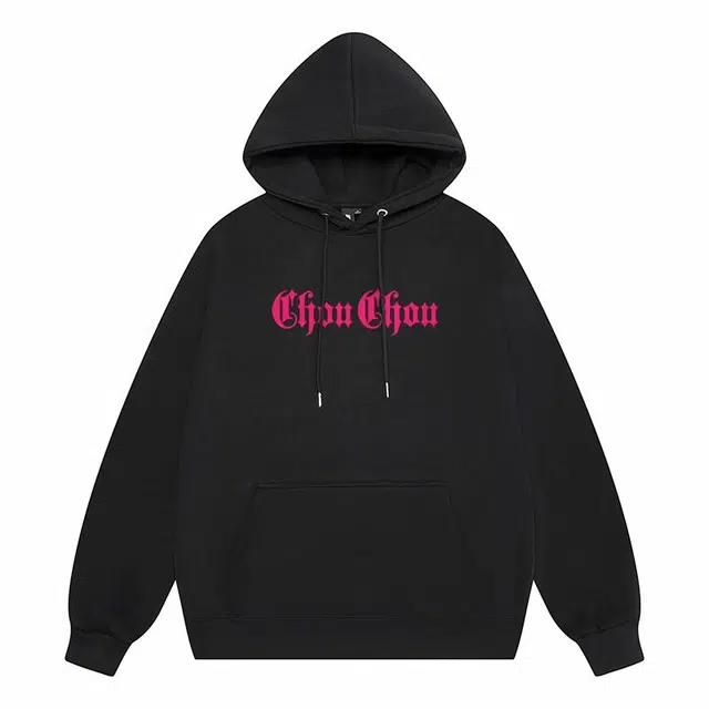 周同学 周杰伦 美式个性碎花多巴胺色系字母印花连帽韩版宽松套头加绒加厚防寒保暖无性别主义时尚简约舒适长袖卫衣 男女同款