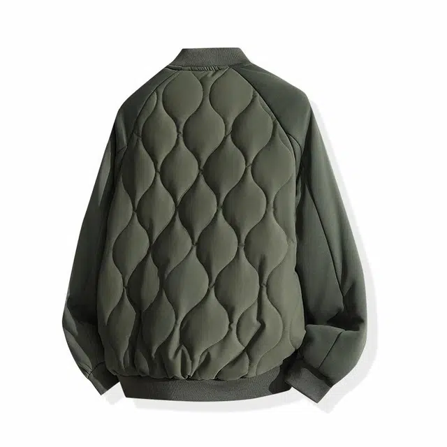 雅鹿 运动简约波浪车线插件棒球领宽松保暖学院风长袖拉链夹克外套 男女同款