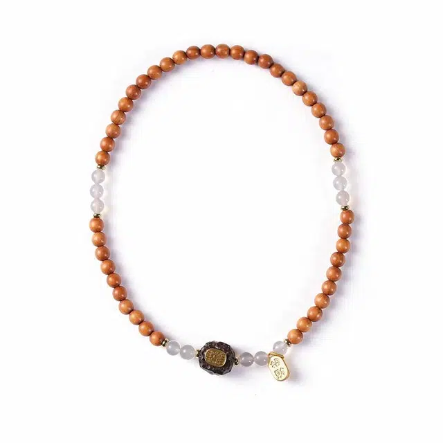 岁月静好 古风素雅双圈叠戴森系禅意转运佛珠 五条经文招财纳福盘玩串珠 吉祥如意#好运 芭比檀香 手串 男女同款情侣款