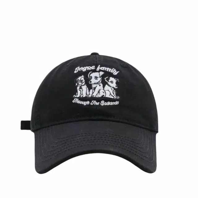 钓鱼熊 可爱狗狗刺绣 聚酯纤维 鸭舌帽 女款