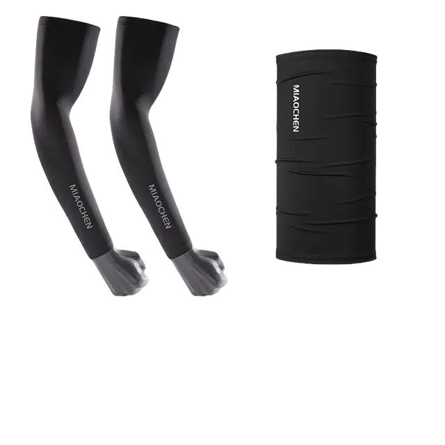 钓鱼熊 冰丝袖套薄款 防紫外线运动跑步登山骑车冰袖防晒 男款