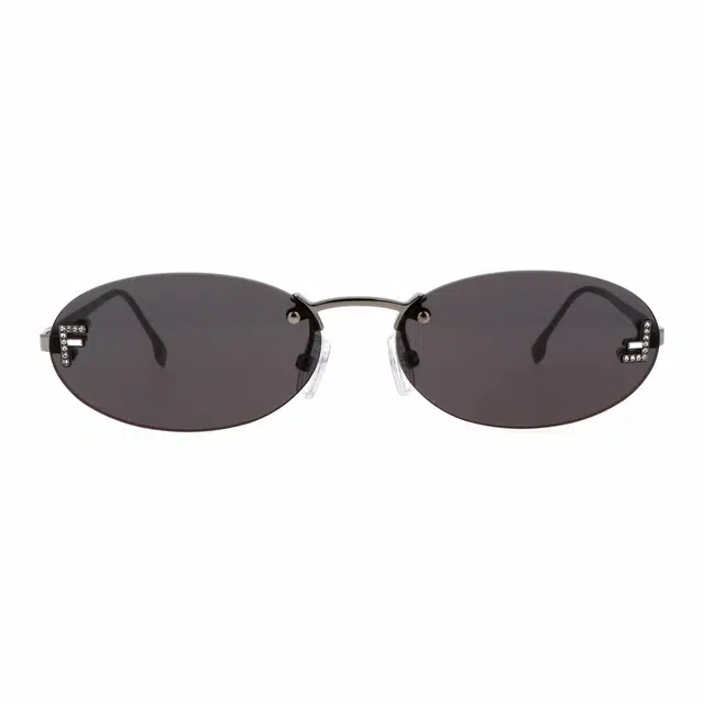 Fendi Oval Metal Sunglasses Silver