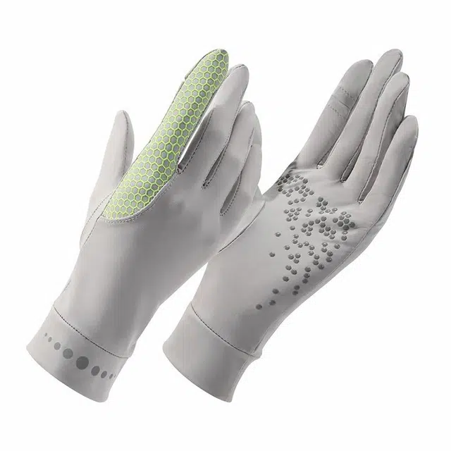 南极人 夏季薄款防紫外线冰丝中长款露指户外骑行开车运动登山防滑透气可触屏 锦纶 防晒手套 女款