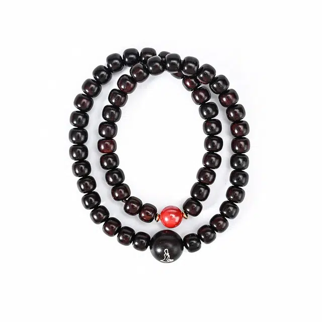 天纵 本命年诸事顺利 纳福平安  高端文玩佛珠小众设计双圈 紫檀属 木作手串 男女同款情侣款