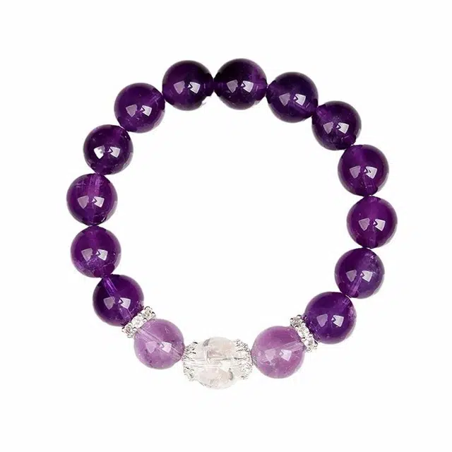 周百福 紫气东来 前程似锦 九紫离火能量加持 时来运转磁场梦幻紫晶紫气东来 轻奢气质百搭 精致简约 #好运 水晶 手串 男女同款情侣款