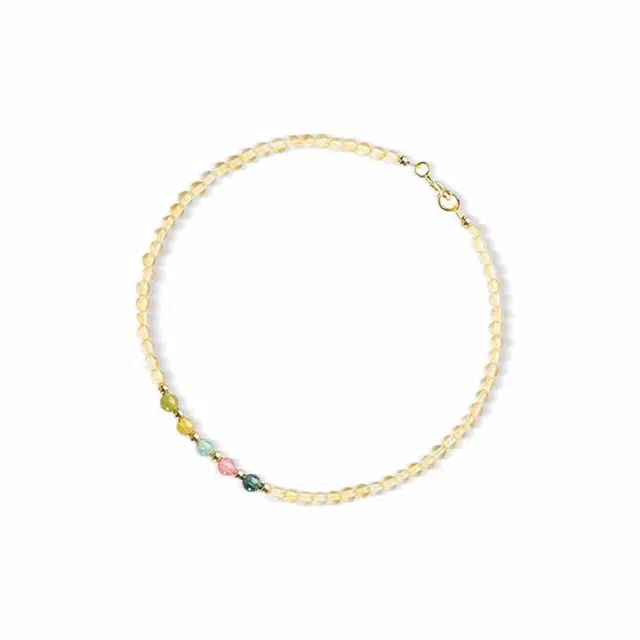 【做个富婆|财源滚滚】 银千惠 新中式八方来财黄色水晶事业运爆棚手腕链 国潮时来运转磁场平安纳福串珠链小众百搭闺蜜 黄水晶 手链 女款