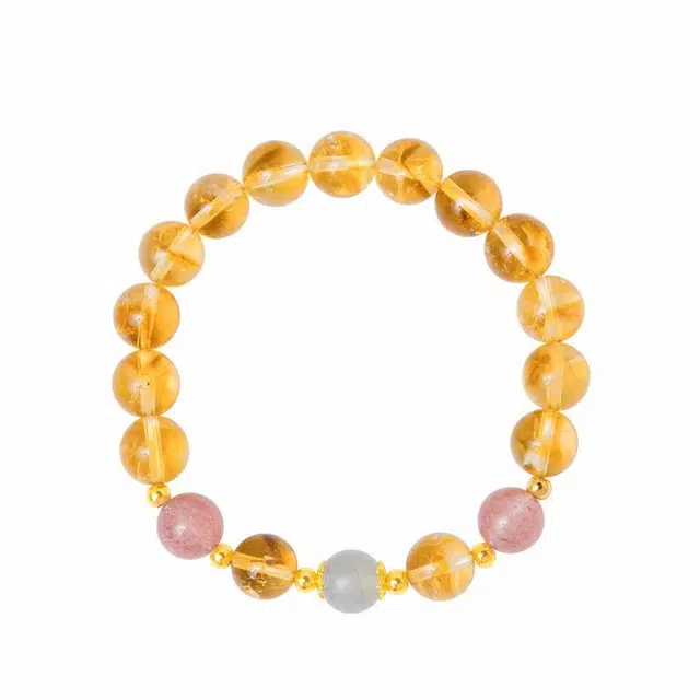 【财源滚滚 八方来财】 秦福炫 招财进宝时来运转小众设计寓意暴富转运珠 好运 黄水晶 手串 女款