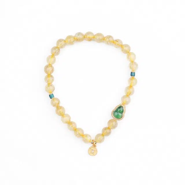 仙源 招财转运上岸 新中式国潮转运好运 情绪价值系列 小众高级设计感 金发晶 手串 男女同款情侣款