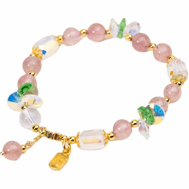 仙源 八大守护神系列 阿弥陀佛-狗与猪 草莓晶 手串 男女同款情侣款