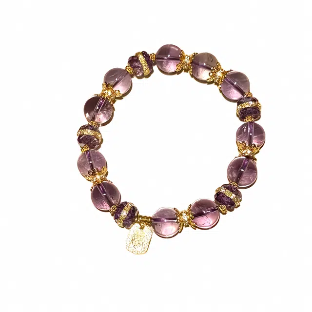 【紫气东来】 指尖瑰宝 时来运转发财暴富 能量磁场九紫离火幸运串珠#好运 紫水晶 手串 女款