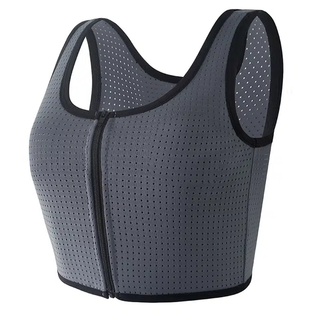 浪莎 束胸内衣大胸显小舒适超平裹胸塑胸收腹防震学生塑身背心文胸 女款 灰色