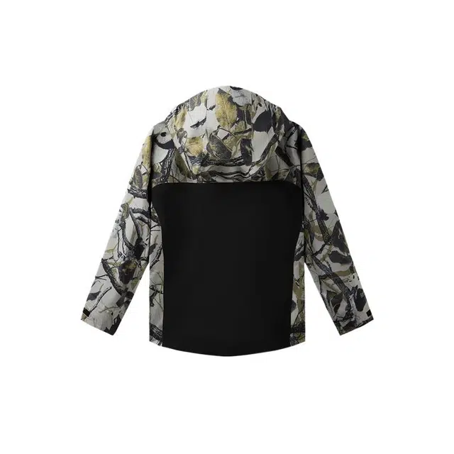 安踏儿童冲锋衣 洋气简约连帽长袖 基础黑 青少年