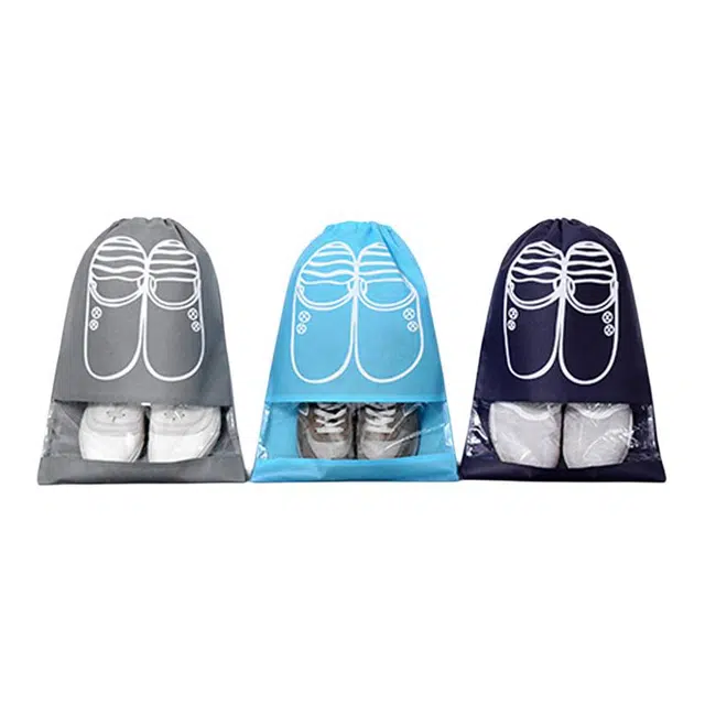 静玲珑 鞋子收纳袋抽绳束口袋整理鞋袋无纺布袋子鞋套鞋罩旅行鞋包